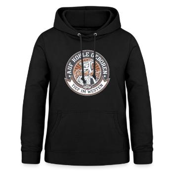 Ruhrpott Badge - Frauen Hoodie - Schwarz - Vorne - AI Model Female 172 light (172cm)