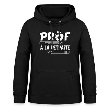 Prof à la retraite humour enseignant cadeau départ - Sweat à capuche Femme - noir - Devant - AI Model Female 172 light (172cm)
