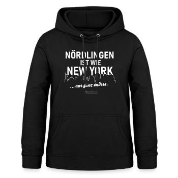 Nördlingen ist wie New York - Frauen Hoodie - Schwarz - Vorne - AI Model Female 172 light (172cm)