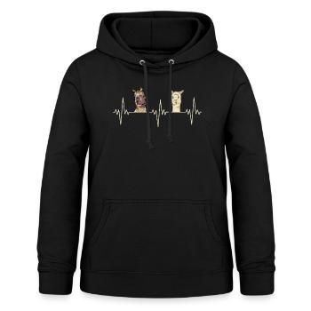 Alpaca Herzschlag Pferd Alpaka Geschenk - Frauen Hoodie - Schwarz - Vorne - AI Model Female 172 light (172cm)
