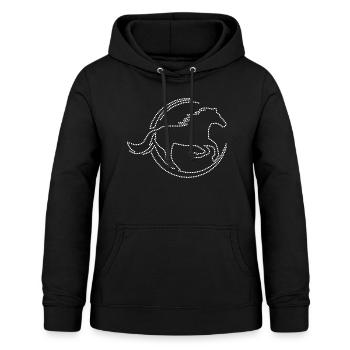Pferd Strassstein - Frauen Hoodie - Schwarz - Vorne - AI Model Female 172 light (172cm)