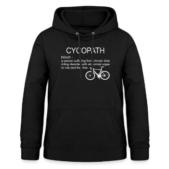 Cycopath Funny Bike Cycle Cyclist Pun Quote humor - Women's Hoodie - black - Front - AI Model Female 172 light (172cm)