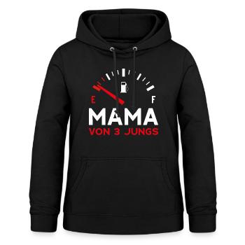 MAMA 3 JUNGEN DREI SÖHNE MUTTERTAG - Frauen Hoodie - Schwarz - Vorne - AI Model Female 172 light (172cm)