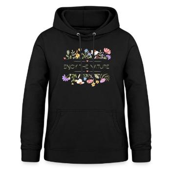 Enjoy the Nature Flowers Heart - Women's Hoodie - black - Front - AI Model Female 172 light (172cm)
