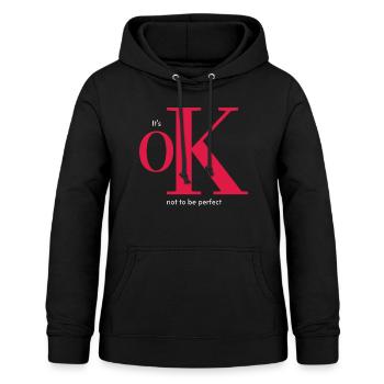 OK not to be perfect_Klein - Frauen Hoodie - Schwarz - Vorne - AI Model Female 172 light (172cm)