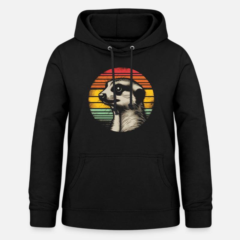 Meerkat Retrò - Felpa con cappuccio da donna - nero