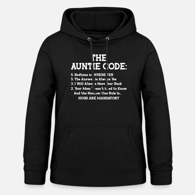 The Auntie Code Funny Gift for Aunt Sarcastic - Women's Hoodie - black