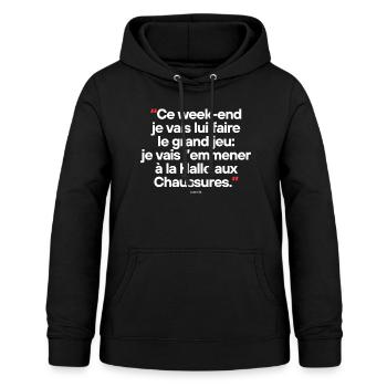 H - Citation célèbre de séries TV / films - Sweat à capuche Femme - noir - Devant - AI Model Female 172 light (172cm)
