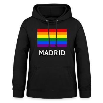 Pride Flag Madrid - Women's Hoodie - black - Front - AI Model Female 172 light (172cm)