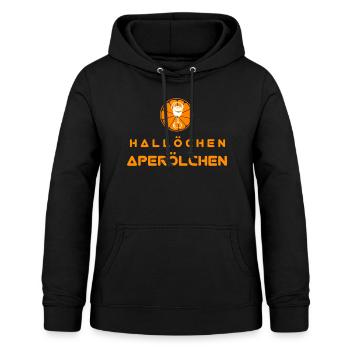 Hallöchen Aperölchen - Frauen Hoodie - Schwarz - Vorne - AI Model Female 172 light (172cm)