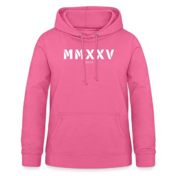 Römische Zahl Geburtsjahr Made in 2025 - Frauen Hoodie - Pink - Vorne - AI Model Female 172 light (172cm)