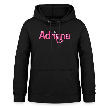 Adriana Name Balloon Font - Women's Hoodie - black - Front - AI Model Female 172 light (172cm)