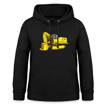 Yellow excavator, backhoe, industry - Women's Hoodie - black - Front - AI Model Female 172 light (172cm)