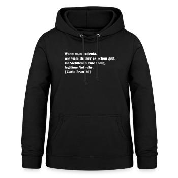 Bücher - Frauen Hoodie - Schwarz - Vorne - AI Model Female 172 light (172cm)
