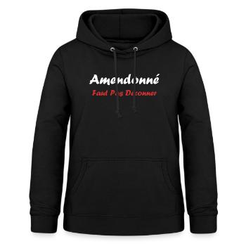 amendonné faut pas déconner - Sweat à capuche Femme - noir - Devant - AI Model Female 172 light (172cm)