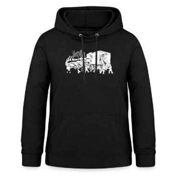 Freetekno Teknival - Frauen Hoodie - Schwarz - Vorne - AI Model Female 172 light (172cm)