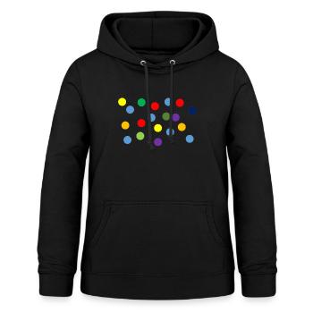 Bunte Punkte, Happy Dots - Frauen Hoodie - Schwarz - Vorne - AI Model Female 172 light (172cm)