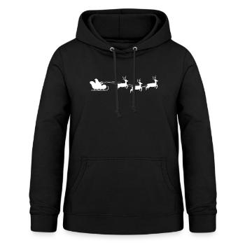 Santa with sledge and reindeer - Women's Hoodie - black - Front - AI Model Female 172 light (172cm)