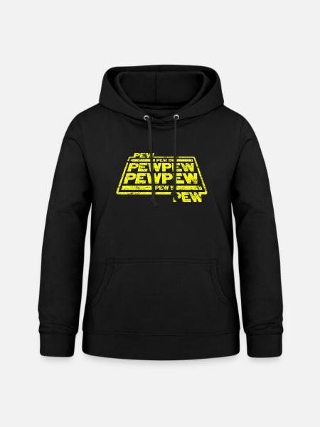 Pew Pew Pew - Frauen Hoodie - Schwarz