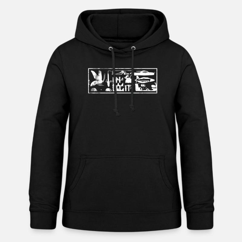 Les hiéroglyphes techniques d'Abydos - Sweat à capuche Femme - noir