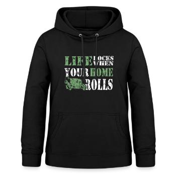 Camper Camping Life rocks when your home rolls - Frauen Hoodie - Schwarz - Vorne - AI Model Female 172 light (172cm)