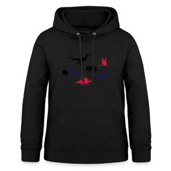 Des dinosaures pour les enfants - Sweat à capuche Femme - noir - Devant - AI Model Female 172 light (172cm)