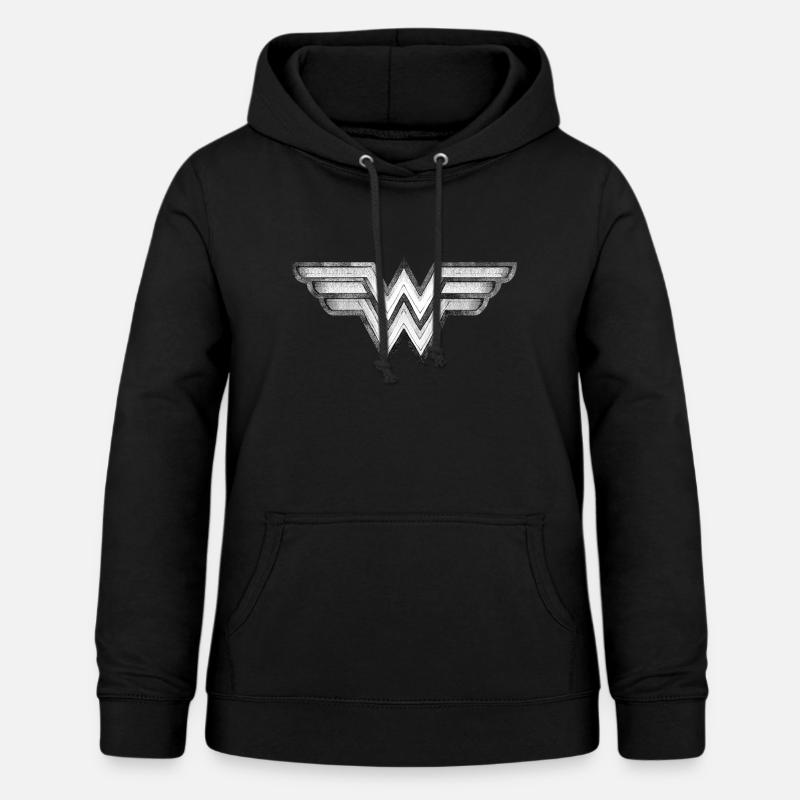DC Comics Wonder Woman Logo Pencil Drawing - Luvtröja dam - svart
