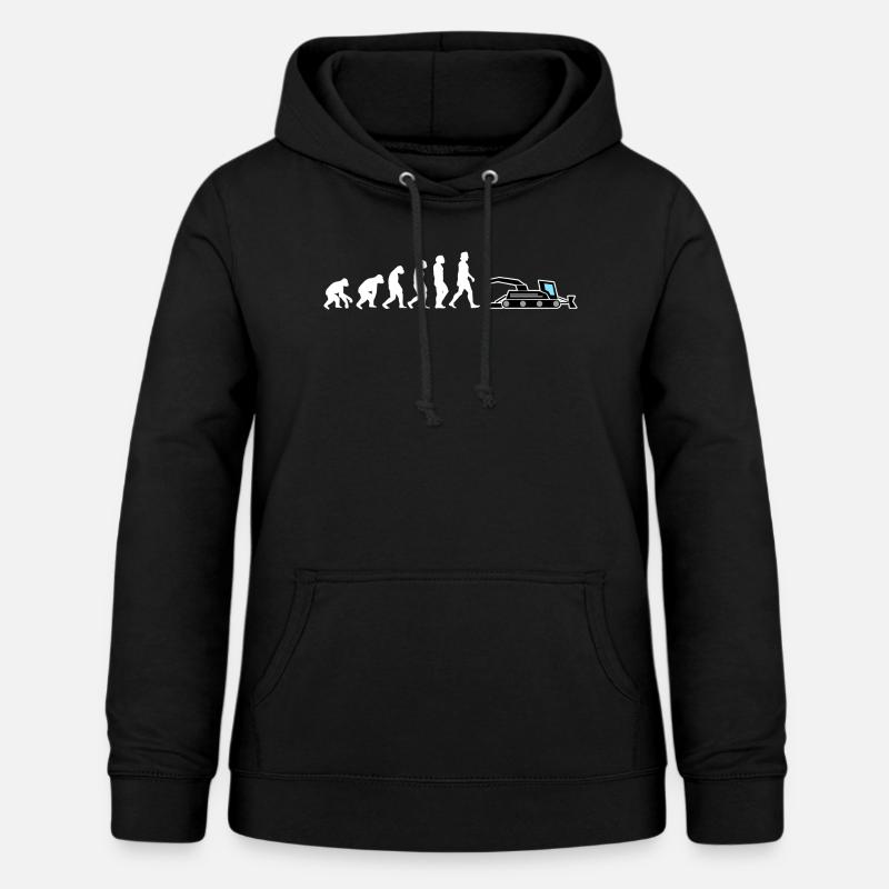 Snow Groomer Evolution Crane Vehicle Slope Snow - Women's Hoodie - black