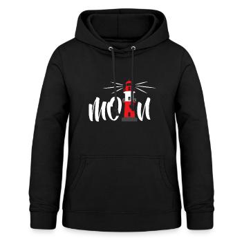 Moin Norddeutschland Begrüßung Leuchtturm - Frauen Hoodie - Schwarz - Vorne - AI Model Female 172 light (172cm)