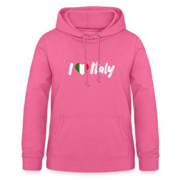 I love Italy Italien Spruch mit Herz Urlaub - Frauen Hoodie - Pink - Vorne - AI Model Female 172 light (172cm)