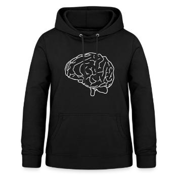 Gehirn - Frauen Hoodie - Schwarz - Vorne - AI Model Female 172 light (172cm)