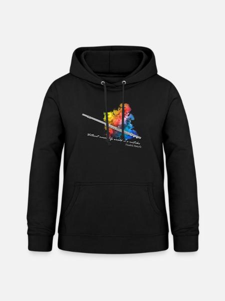 querflöte - Frauen Hoodie - Schwarz