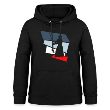 kendo retro - Frauen Hoodie - Schwarz - Vorne - AI Model Female 172 light (172cm)