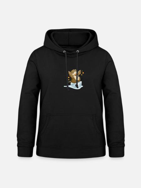 Spatz auf Eiswürfel - Frauen Hoodie - Schwarz