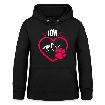 Riding dogs horse gift horse lover - Women's Hoodie - black - Front - AI Model Female 172 light (172cm)