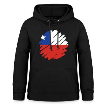 Chile Flagge Südamerika Chilenische Fahne Vintage - Frauen Hoodie - Schwarz - Vorne - AI Model Female 172 light (172cm)