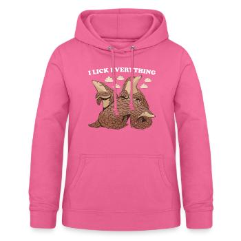 Je lèche tout Pangolin - Sweat à capuche Femme - rose - Devant - AI Model Female 172 light (172cm)