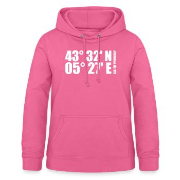 Aix-en-Provence Koordinaten - Frauen Hoodie - Pink - Vorne - AI Model Female 172 light (172cm)
