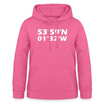 Harrogate Koordinaten - Frauen Hoodie - Pink - Vorne - AI Model Female 172 light (172cm)