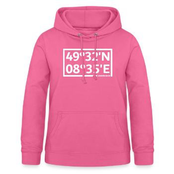 Viernheim Koordinaten - Frauen Hoodie - Pink - Vorne - AI Model Female 172 light (172cm)