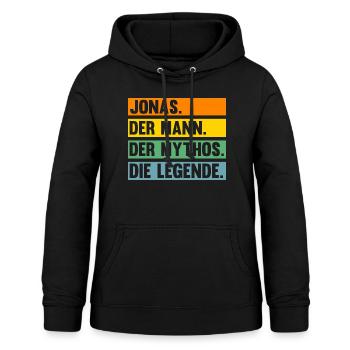 Jonas - Frauen Hoodie - Schwarz - Vorne - AI Model Female 172 light (172cm)