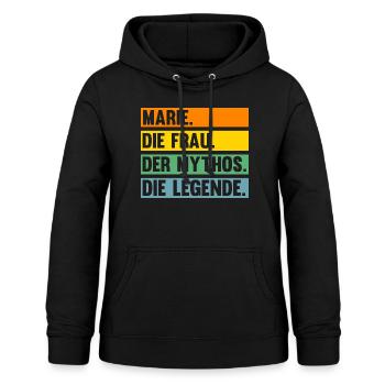 Marie - Frauen Hoodie - Schwarz - Vorne - AI Model Female 172 light (172cm)