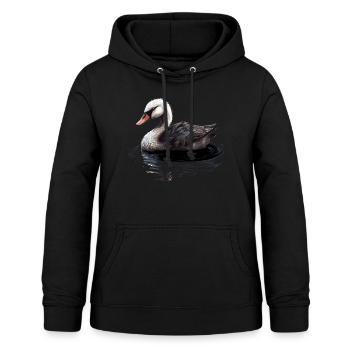 Oiseau cygne - Sweat à capuche Femme - noir - Devant - AI Model Female 172 light (172cm)