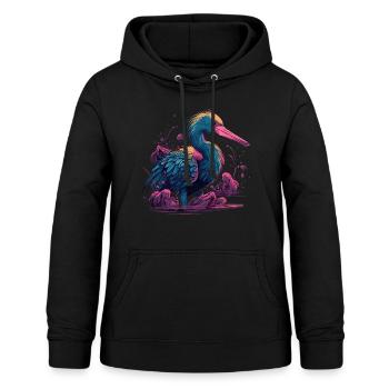 Pélican Oiseau aquatique - Sweat à capuche Femme - noir - Devant - AI Model Female 172 light (172cm)