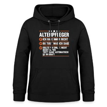 Pflege Pflegekraft Altenpfleger - Frauen Hoodie - Schwarz - Vorne - AI Model Female 172 light (172cm)
