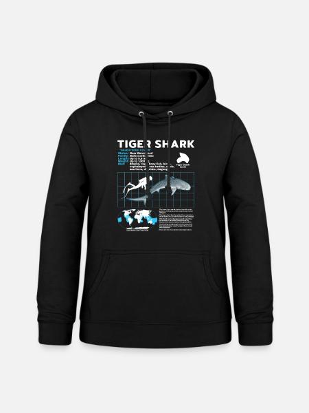 Tigerhai Fact Sheet Datenblatt - Frauen Hoodie - Schwarz
