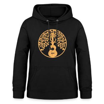 ukulele tree mandala sepia - Frauen Hoodie - Schwarz - Vorne - AI Model Female 172 light (172cm)