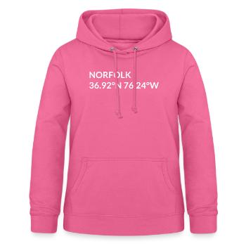 Norfolk Virginia USA Koordinaten - Frauen Hoodie - Pink - Vorne - AI Model Female 172 light (172cm)