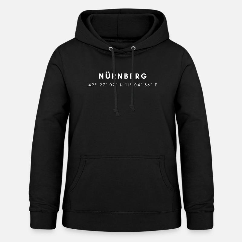 Coordonnées de Nuremberg - Sweat à capuche Femme - noir