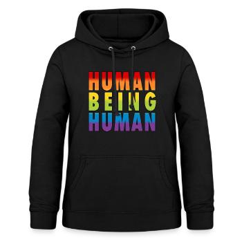 LGBTQ+ Human Being Human Pride Month - Frauen Hoodie - Schwarz - Vorne - AI Model Female 172 light (172cm)